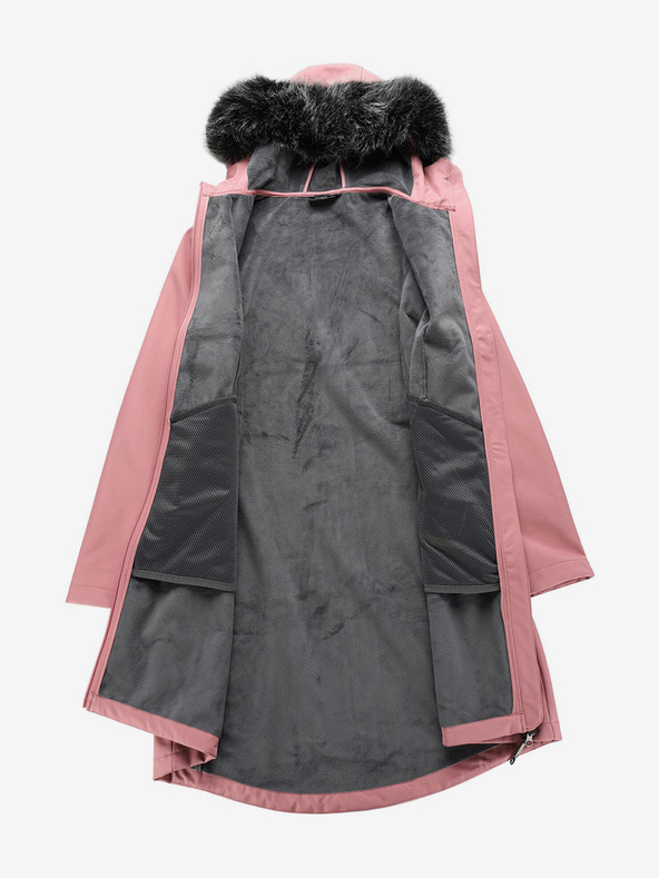 ALPINE PRO Růžový dámský softshellový kabát s kapucí ALPINE PRO IBORA