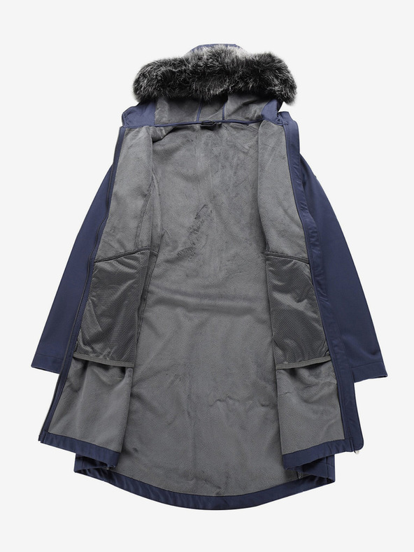 ALPINE PRO Tmavě modrý dámský softshellový kabát s kapucí ALPINE PRO IBORA