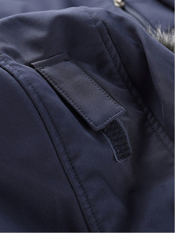 ALPINE PRO Tmavě modrý dámský softshellový kabát s kapucí ALPINE PRO IBORA