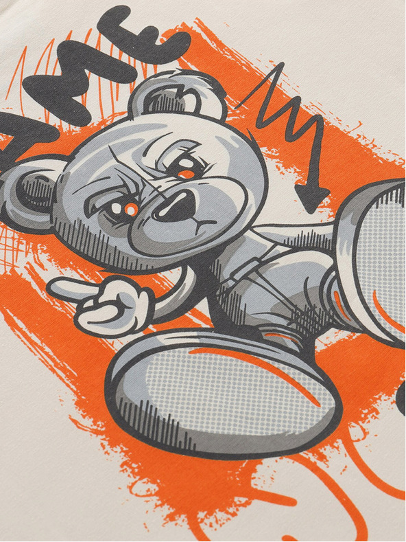 NAX Krémové dětské tričko s potiskem na zádech NAX ZALDO