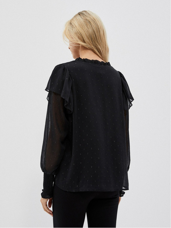 Moodo Černá dámská halenka s volány Moodo