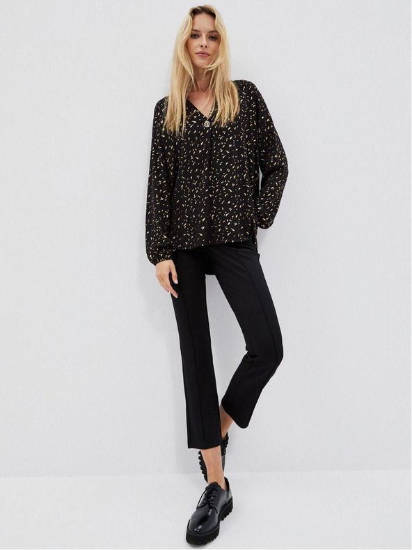 Moodo Černá dámská halenka s potiskem Moodo