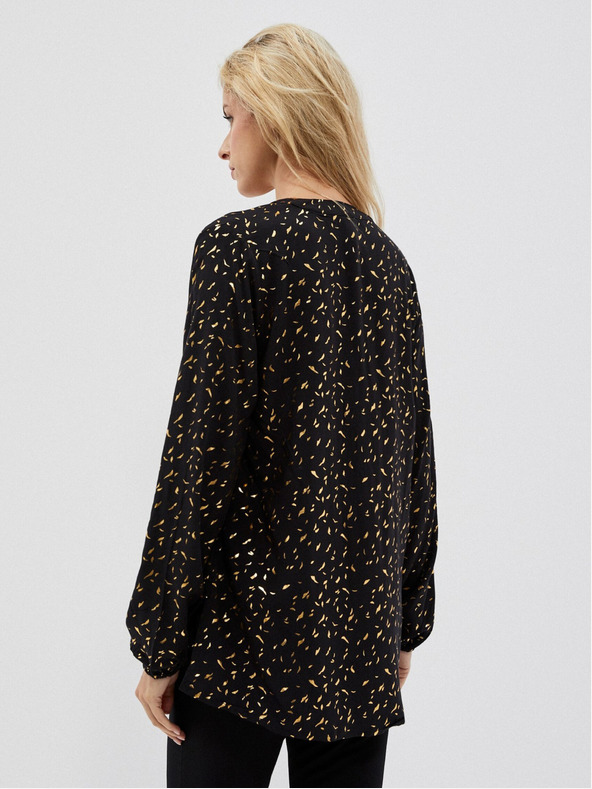 Moodo Černá dámská halenka s potiskem Moodo