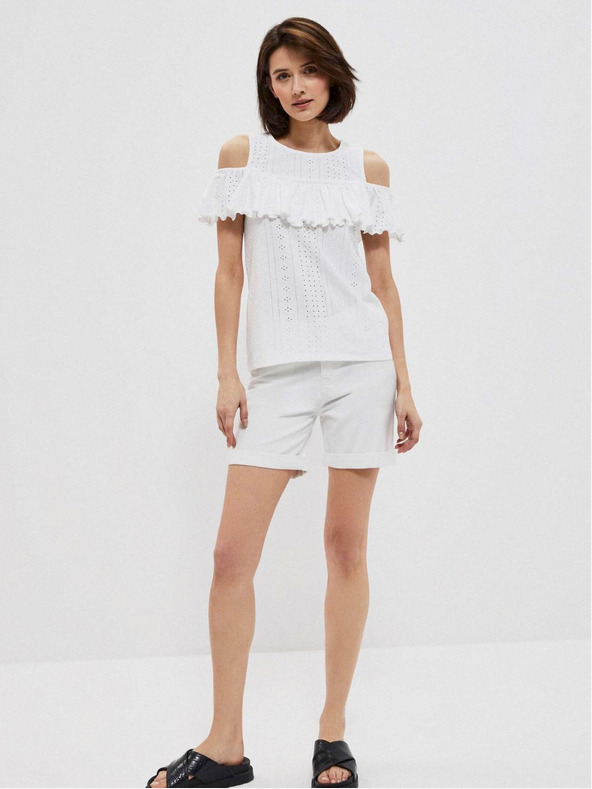 Moodo Bílé dámské šortky Moodo