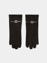Moodo Černé dámské rukavice s ozdobným páskem Moodo