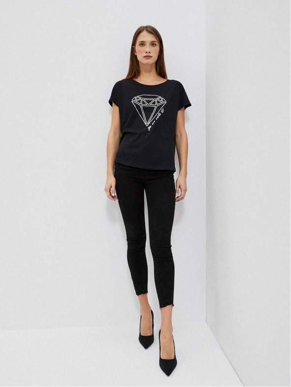 Moodo Černé dámské tričko Moodo