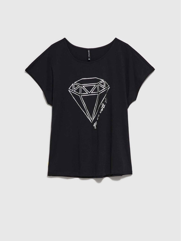 Moodo Černé dámské tričko Moodo