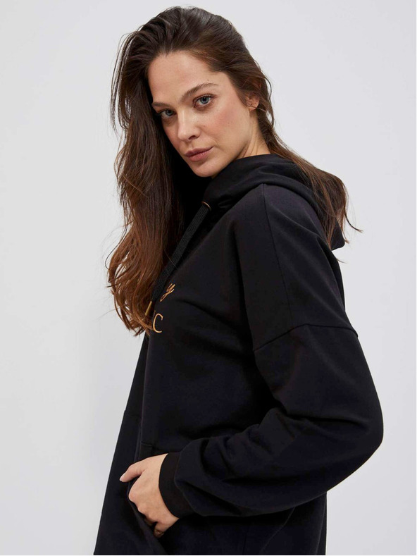 Moodo Černá dámská mikina s kapucí Moodo