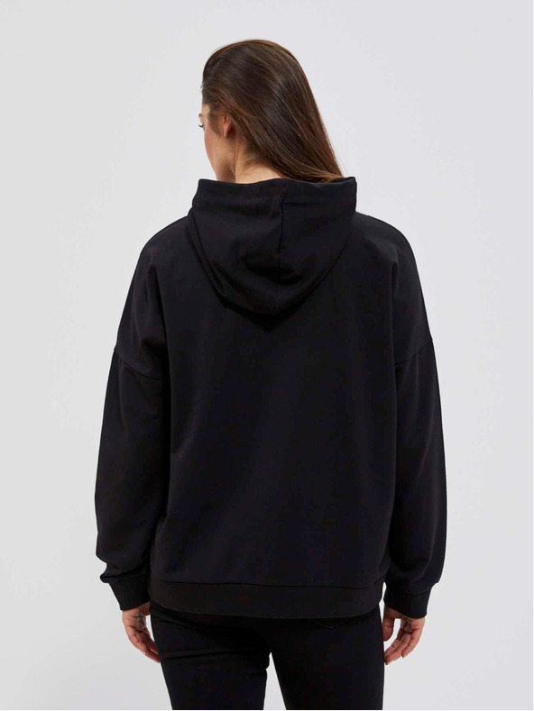 Moodo Černá dámská mikina s kapucí Moodo