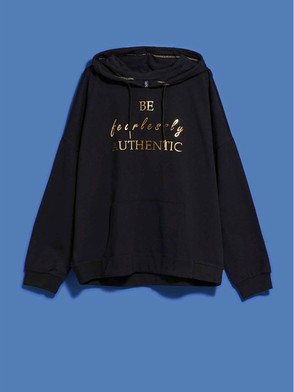 Moodo Černá dámská mikina s kapucí Moodo