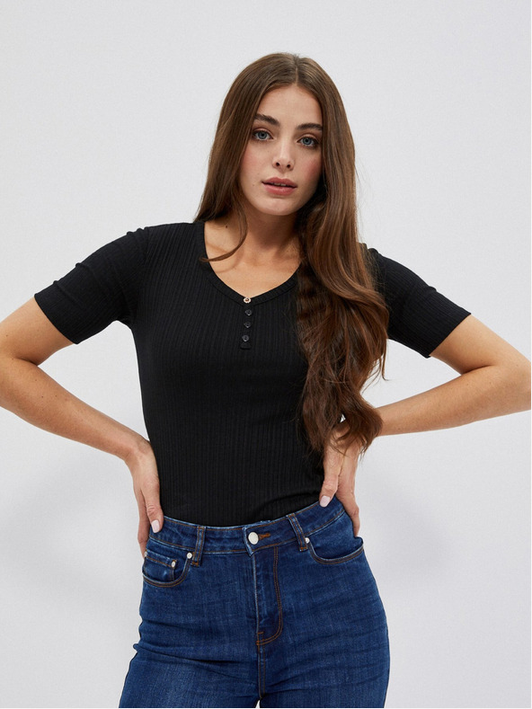 Moodo Černé dámské tričko Moodo