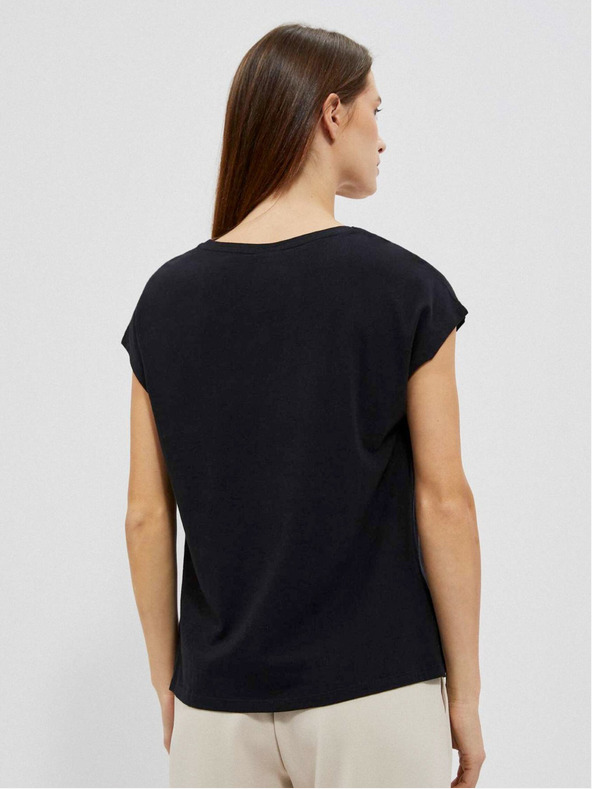 Moodo Černé dámské tričko s potiskem Moodo