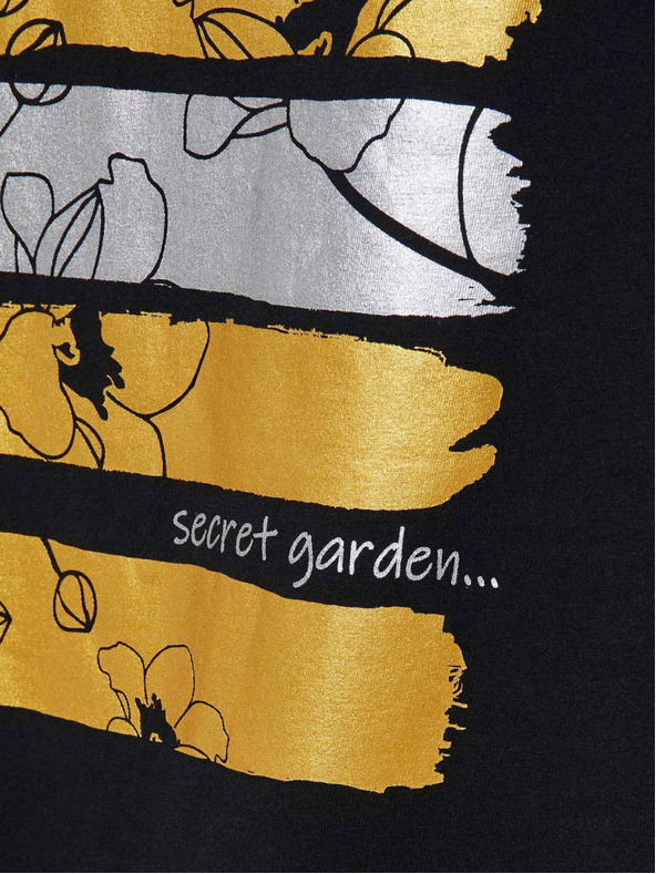 Moodo Černé dámské tričko s potiskem Moodo