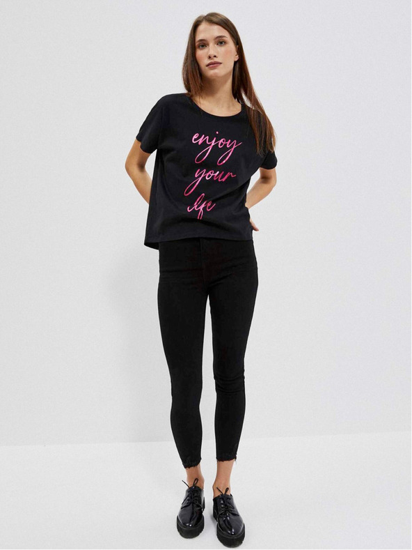 Moodo Černé dámské tričko Moodo