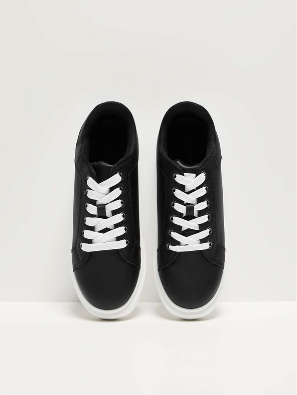 Moodo Černé dámské tenisky z ekokůže Moodo