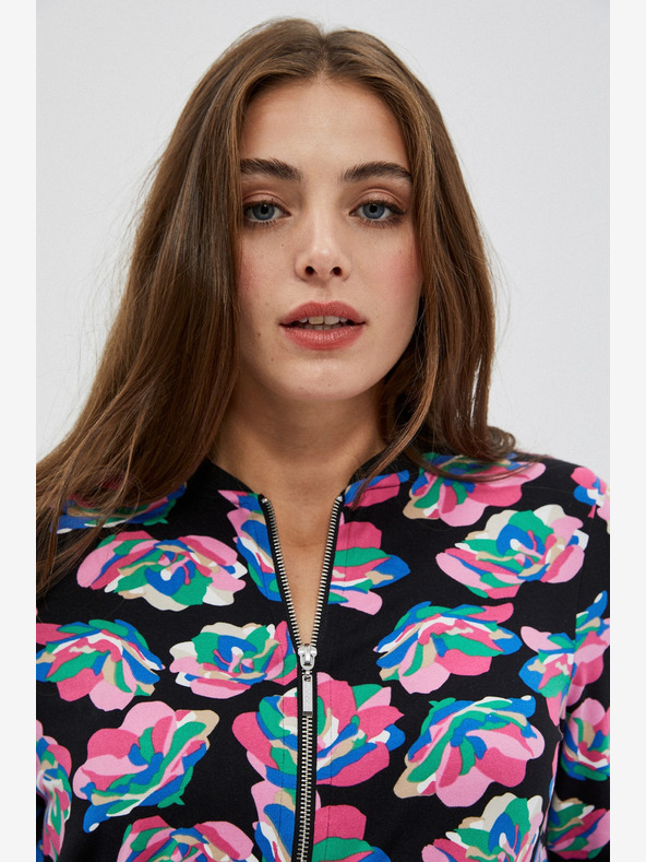 Moodo Černý dámský bomber s potiskem Moodo