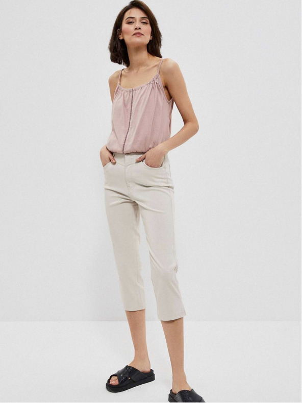 Moodo Béžové dámské kalhoty Moodo