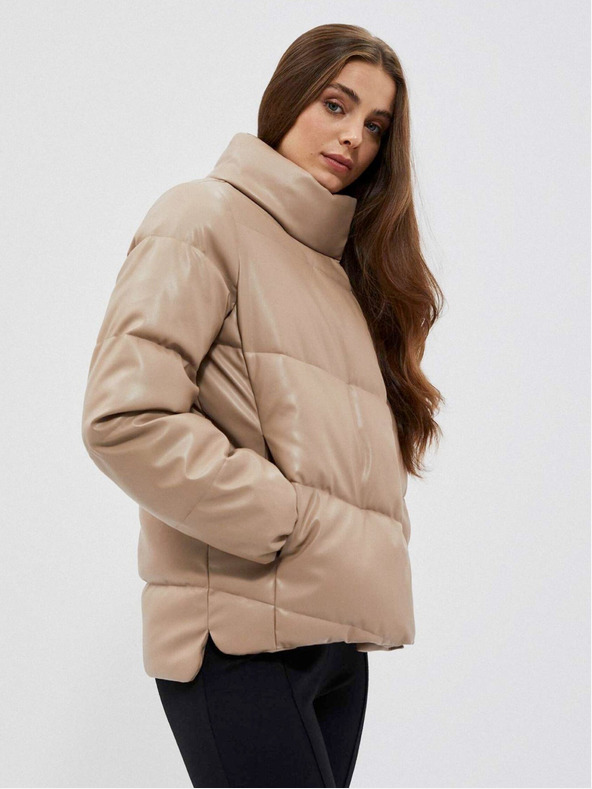Moodo Béžová dámská prošívaná bunda Moodo