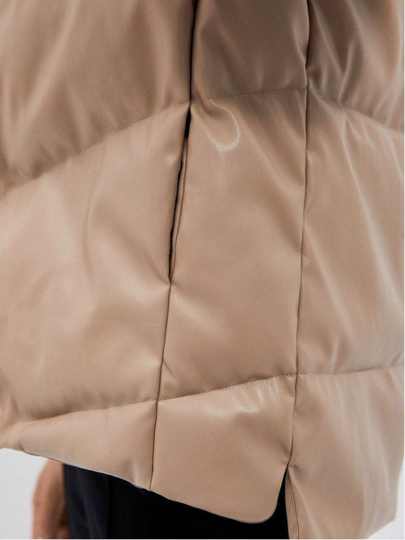 Moodo Béžová dámská prošívaná bunda Moodo