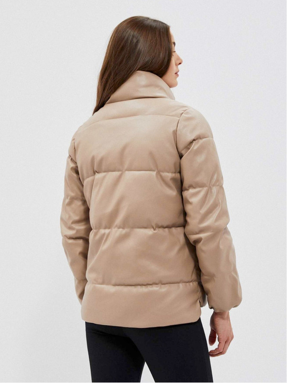 Moodo Béžová dámská prošívaná bunda Moodo