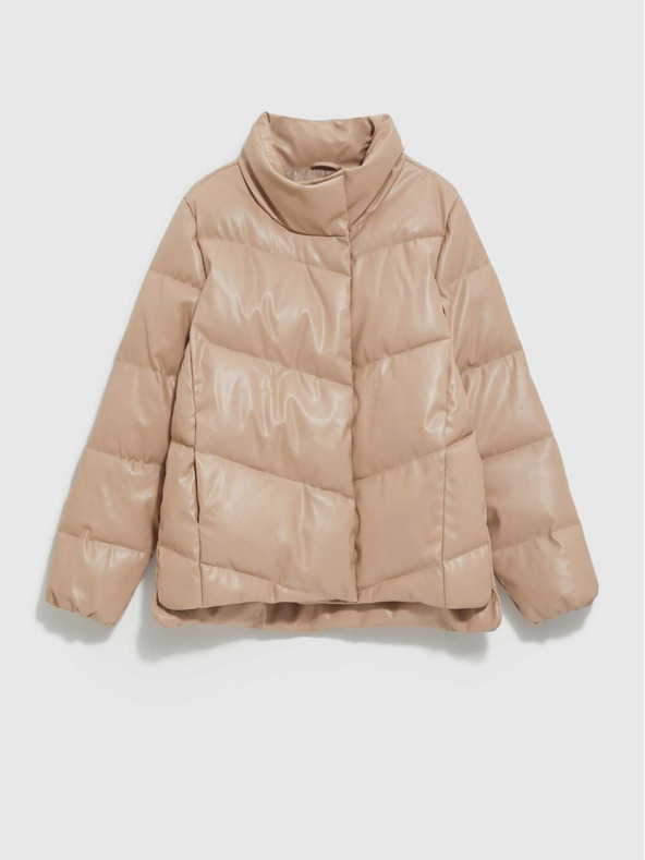 Moodo Béžová dámská prošívaná bunda Moodo