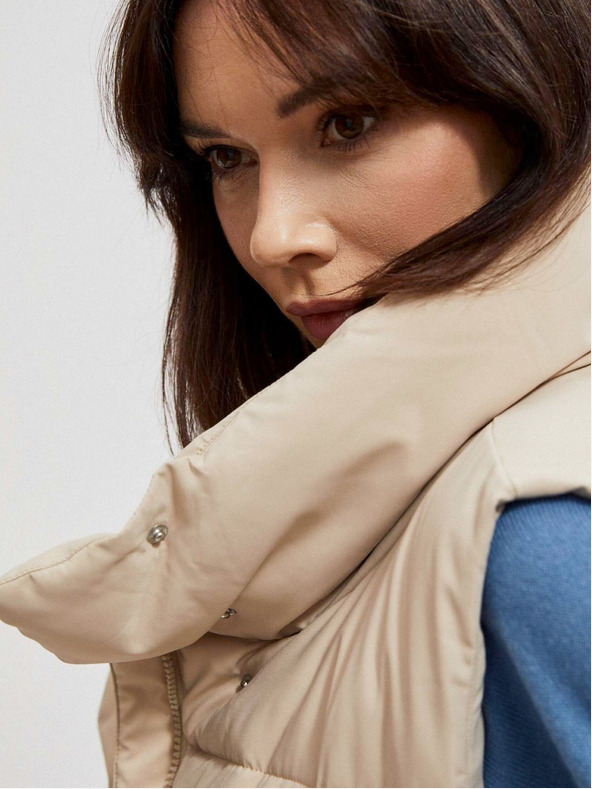 Moodo Béžová dámská prošívaná vesta Moodo