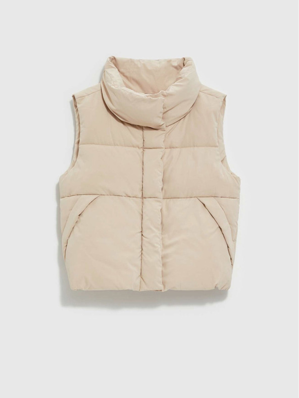 Moodo Béžová dámská prošívaná vesta Moodo