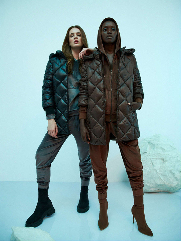 Moodo Hnědá dámská prošívaná bunda Moodo