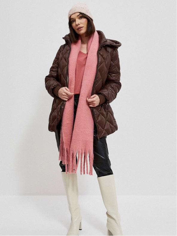 Moodo Hnědá dámská prošívaná bunda Moodo