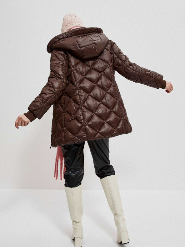 Moodo Hnědá dámská prošívaná bunda Moodo