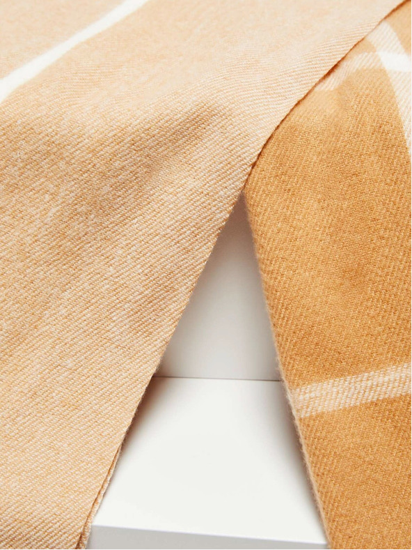 Moodo Check scarf with fringes