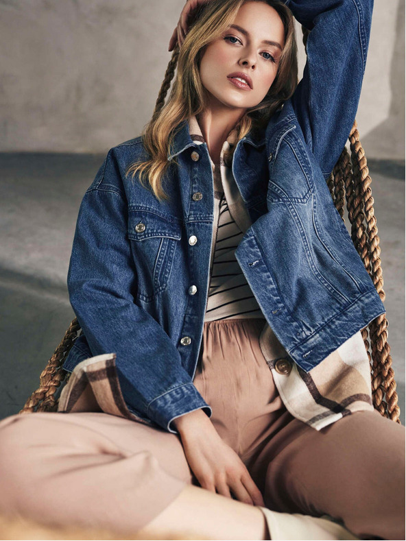 Moodo Modrá dámská džínová košile Moodo