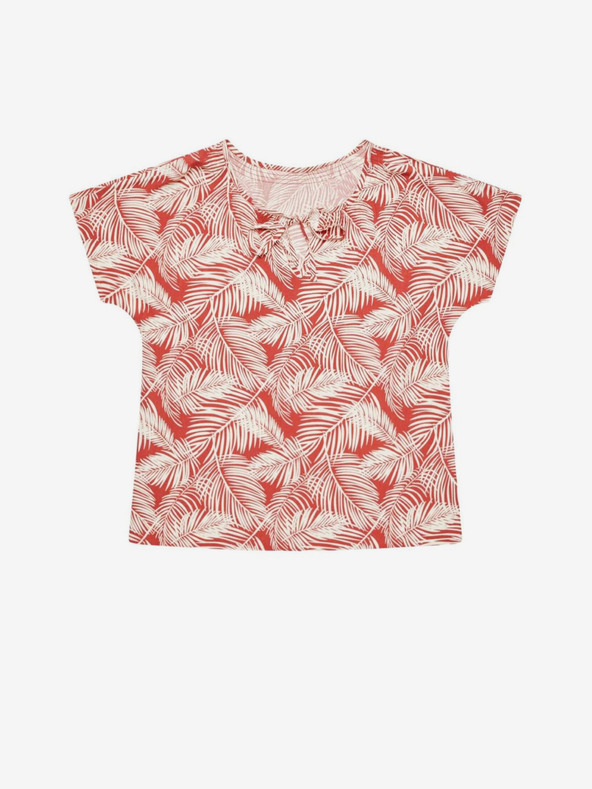 Moodo Bílo-červená dámská vzorovaná halenka Moodo