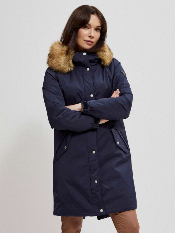 Moodo Tmavě modrá dámská parka Moodo