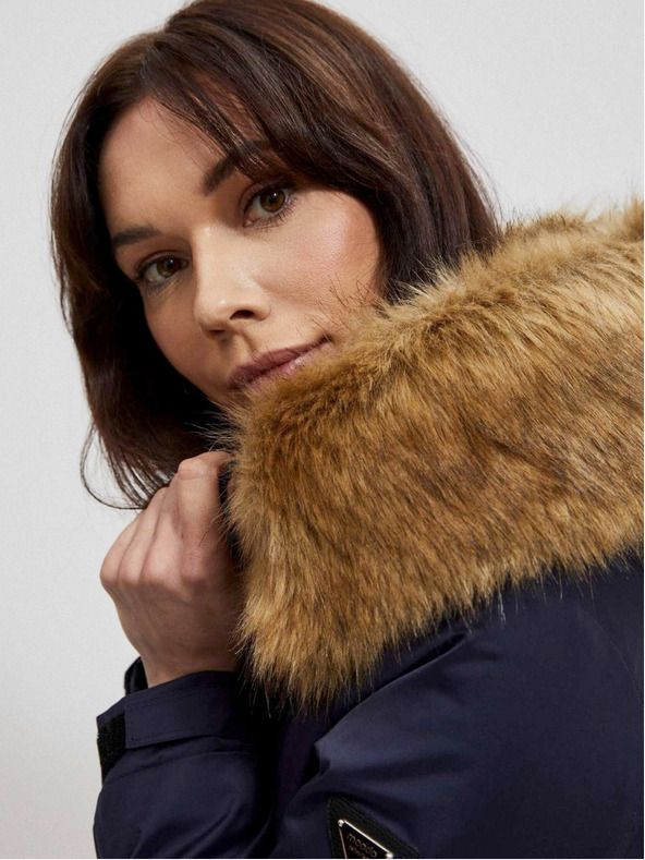 Moodo Tmavě modrá dámská parka Moodo