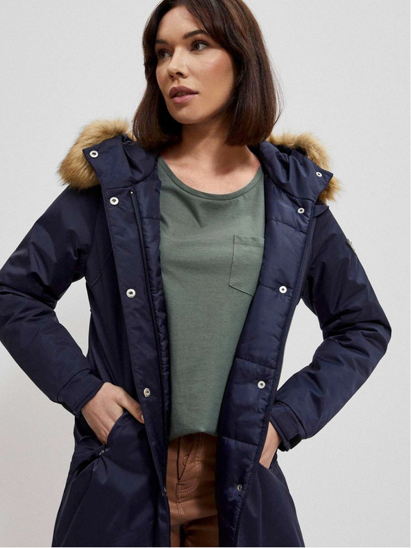 Moodo Tmavě modrá dámská parka Moodo