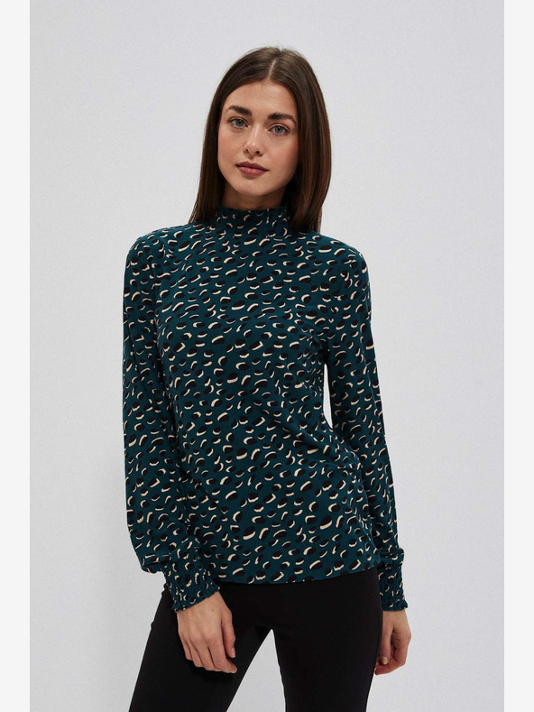 Moodo Zelená dámská vzorovaná halenka Moodo
