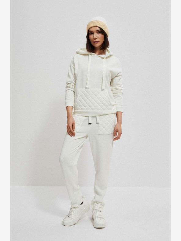 Moodo Bílé dámské tepláky Moodo