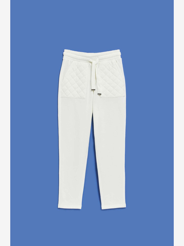 Moodo Bílé dámské tepláky Moodo