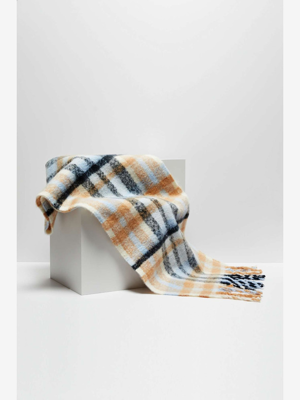 Moodo Oranžovo-modrá dámská kostkovaná košile Moodo