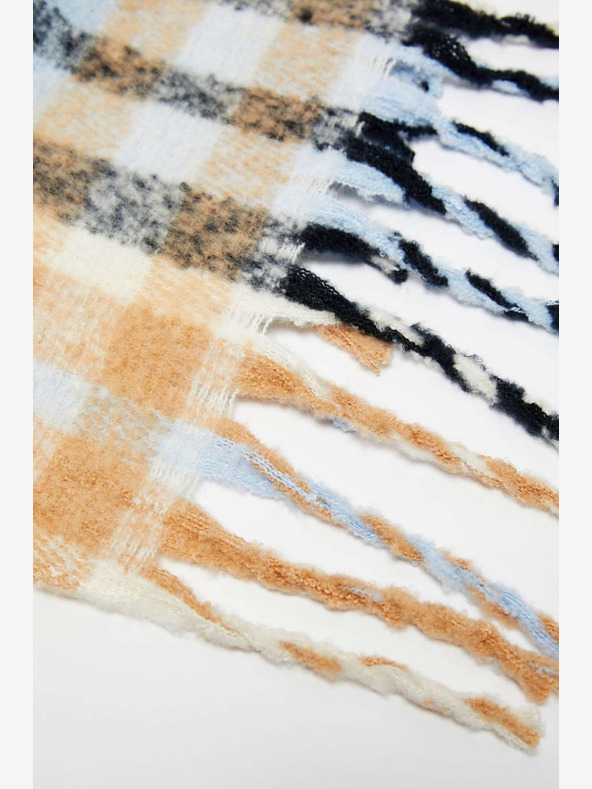 Moodo Oranžovo-modrá dámská kostkovaná košile Moodo