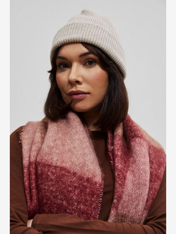 Moodo Růžová dámská kostkovaná šála Moodo