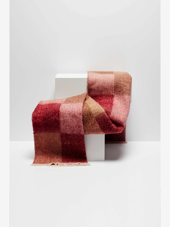 Moodo Růžová dámská kostkovaná šála Moodo