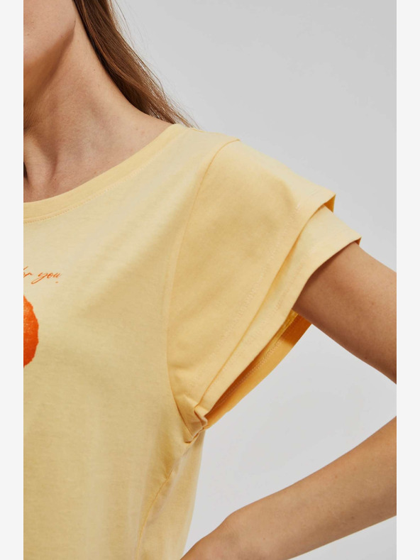 Moodo Žluté tričko s potiskem Moodo
