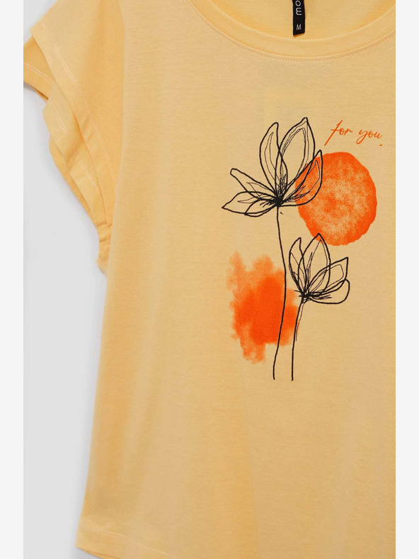 Moodo Žluté tričko s potiskem Moodo