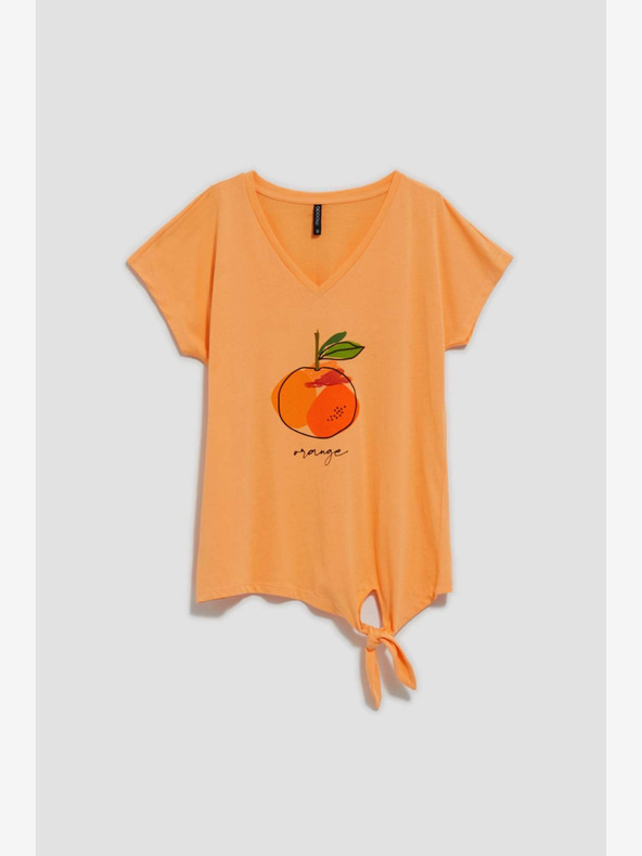 Moodo Oranžové tričko s potiskem Moodo