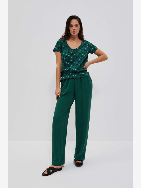 Moodo Zelená vzorovaná halenka Moodo