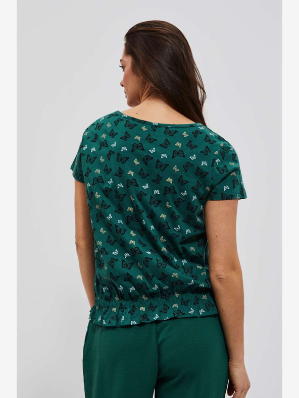 Moodo Zelená vzorovaná halenka Moodo