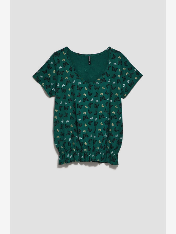 Moodo Zelená vzorovaná halenka Moodo