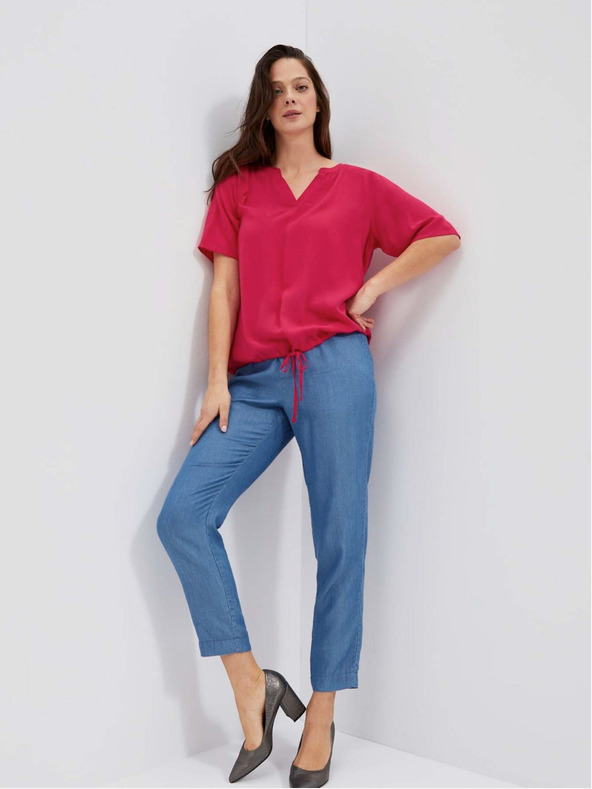 Moodo Tmavě růžová halenka na zavazování Moodo